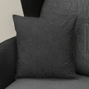 Black Faux Leather Look Throw Pillow