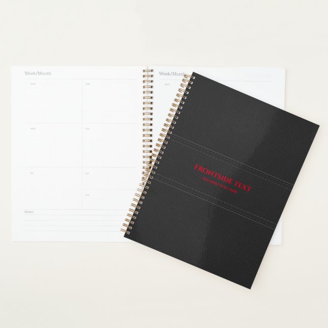 Black faux leather Planner (Display)