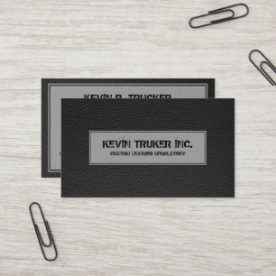 Black faux leather texture business card