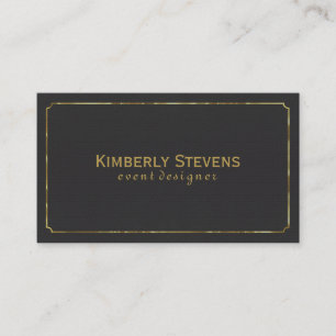 Black Faux Leather Vintage Look Business Card