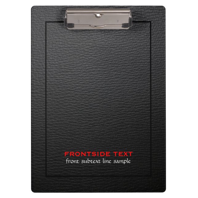 Black faux leather vintage texture clipboard (Front)