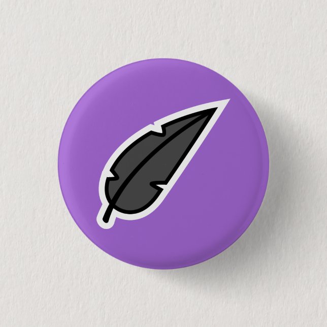 Black Feather 3 Cm Round Badge (Front)