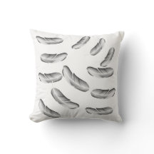 "Black Feather Elegance  Decorative Pillow"