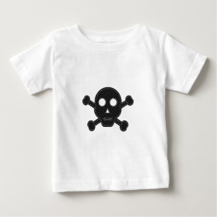 Black Felt Skull Baby T-Shirt
