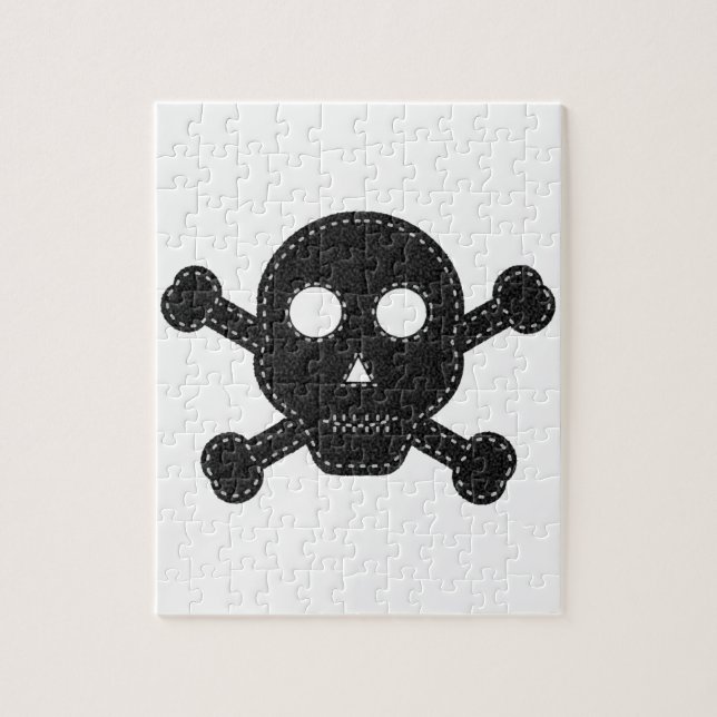 Black Felt Skull Jigsaw Puzzle (Vertical)