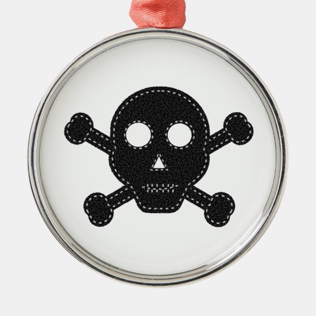 Black Felt Skull Metal Tree Decoration (Front)