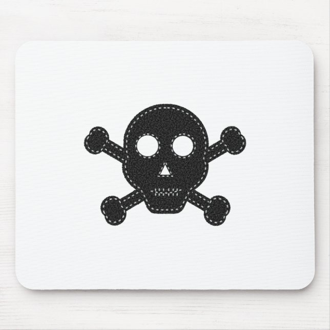 Black Felt Skull Mouse Mat (Front)