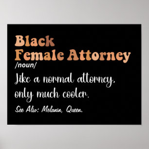 Black Female Attorney Funny Definition Attorneys Poster