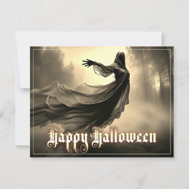 Black Female Ghost in Hellscape - Halloween (Front)