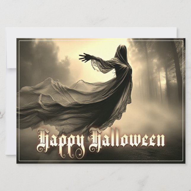 Black Female Ghost in Hellscape - Halloween (Front)