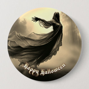 Black Female Ghost in Hellscape - Halloween 10 Cm Round Badge