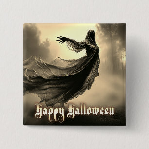 Black Female Ghost in Hellscape - Halloween 15 Cm Square Badge