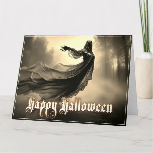 Black Female Ghost in Hellscape - Halloween Card