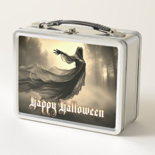 Black Female Ghost in Hellscape - Halloween Metal Lunch Box