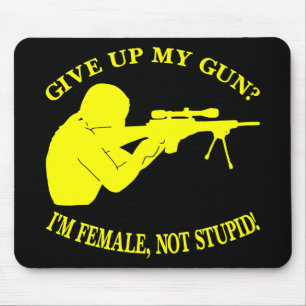 Black Female Gun Not Stupid Mouse Mat