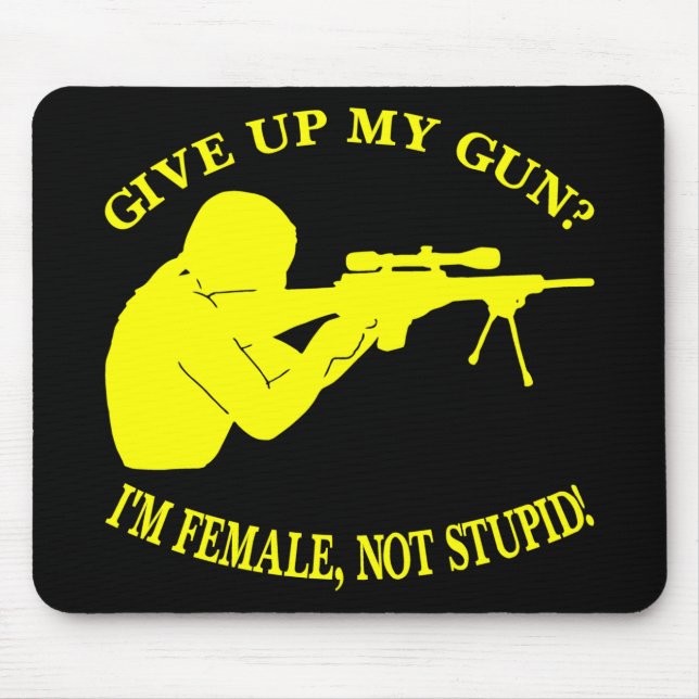 Black Female Gun Not Stupid Mouse Mat (Front)
