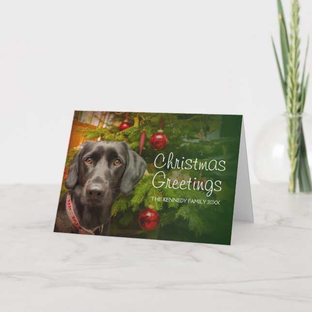Black female Labrador Retriever Holiday Card (Front)