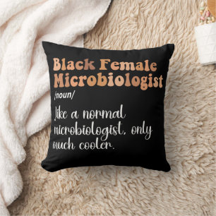 Black Female Microbiologist Definition Funny Cushion