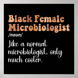Black Female Microbiologist Definition Funny Poster