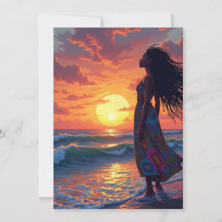 Black female on the Beach Invitation