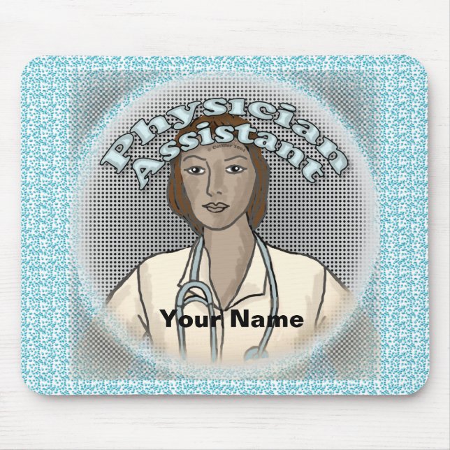 Black Female Physician Assistant Mouse Mat (Front)