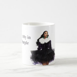 Black Female Pretty in Purple Dress Coffee Mug