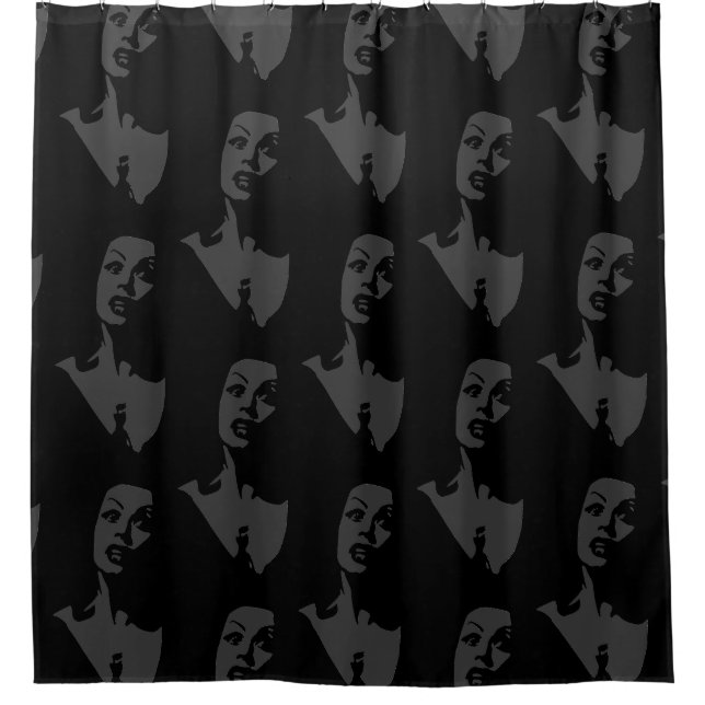 black female vampire spooky halloween  shower curtain (Front)