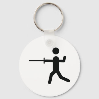 black fencing symbol logo key ring