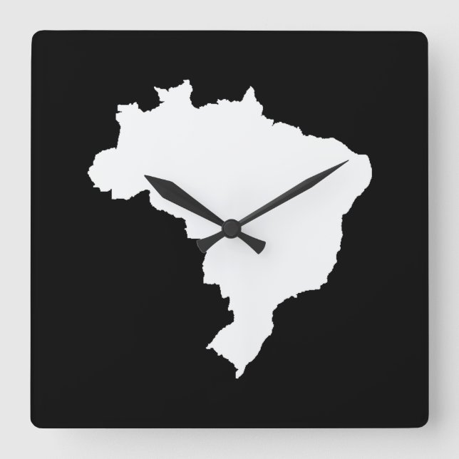 Black Festive Brazil at Emporio Moffa Square Wall Clock (Front)