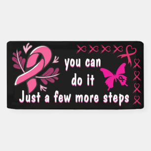 black few steps breast cancer survivor banner idea