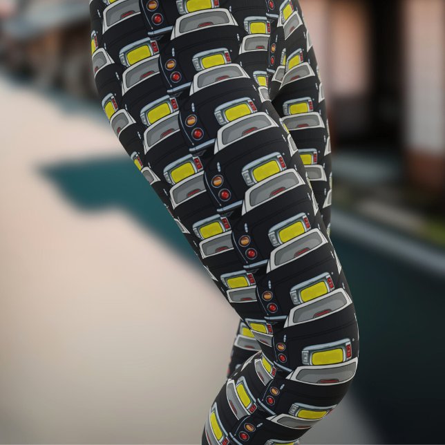 Black Figaro Car Pattern Figarations Leggings (Fun figgy leggings for the black  figaro owner. You'll not see another pair like these!)