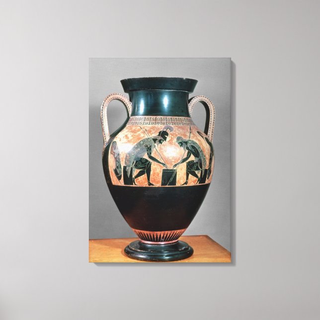 Black-figure amphora depicting Ajax and Achilles, Canvas Print (Front)