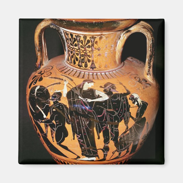 Black-figure attic vase magnet (Front)