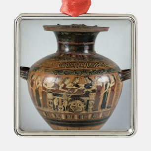 Black-figure hydria metal tree decoration