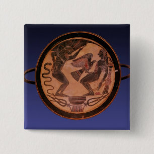Black figure kylix 15 cm square badge