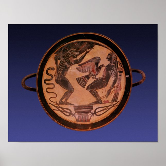 Black figure kylix poster (Front)