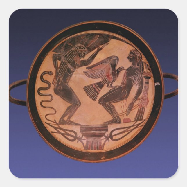 Black figure kylix square sticker (Front)