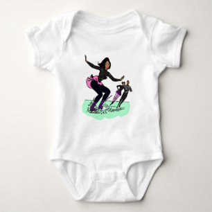 black figure skater baby bodysuit