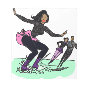 black figure skater notepad