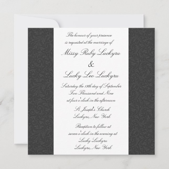 Black Filigree Invitation (Front)
