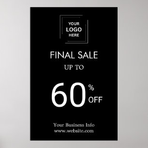 Black Final Sale Business Store Discount Poster