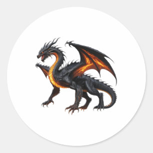 Black Fire Dragon Sticker 