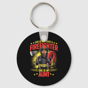 Black Firefighter Aunt Titi Auntie Graduation Key Ring