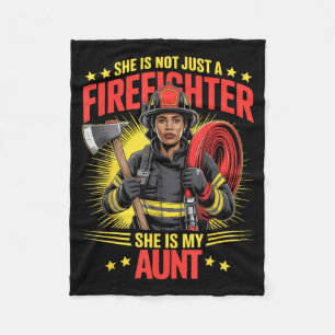 Black Firefighter Aunt Titi Auntie Survivor Design Fleece Blanket