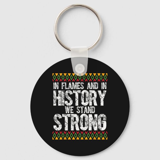 Black Firefighter Firefighting Fireman Black Histo Key Ring (Front)