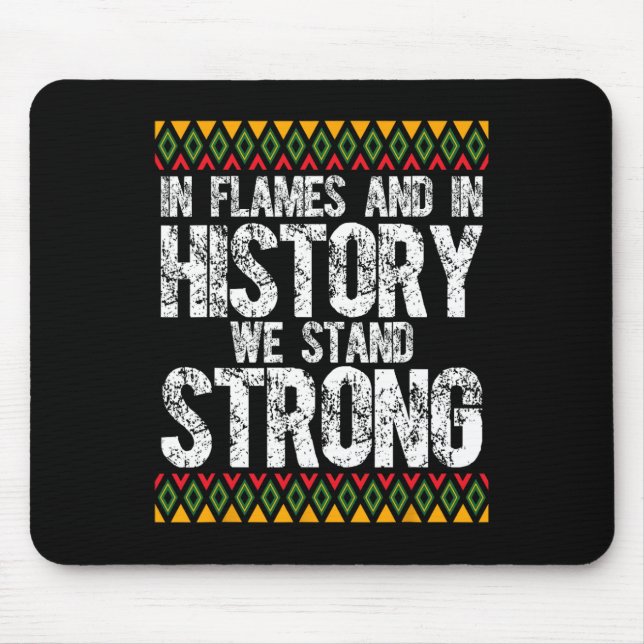 Black Firefighter Firefighting Fireman Black Histo Mouse Mat (Front)