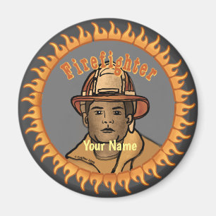 Black Firefighter  magnet