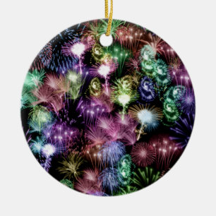 Black Fireworks Ceramic Tree Decoration