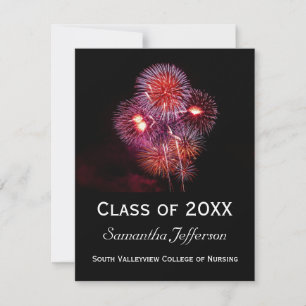 Black Fireworks Graduation Announcement