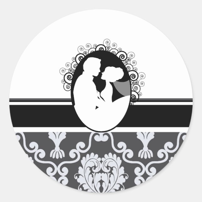 Black First Kiss Wedding Seal (Front)